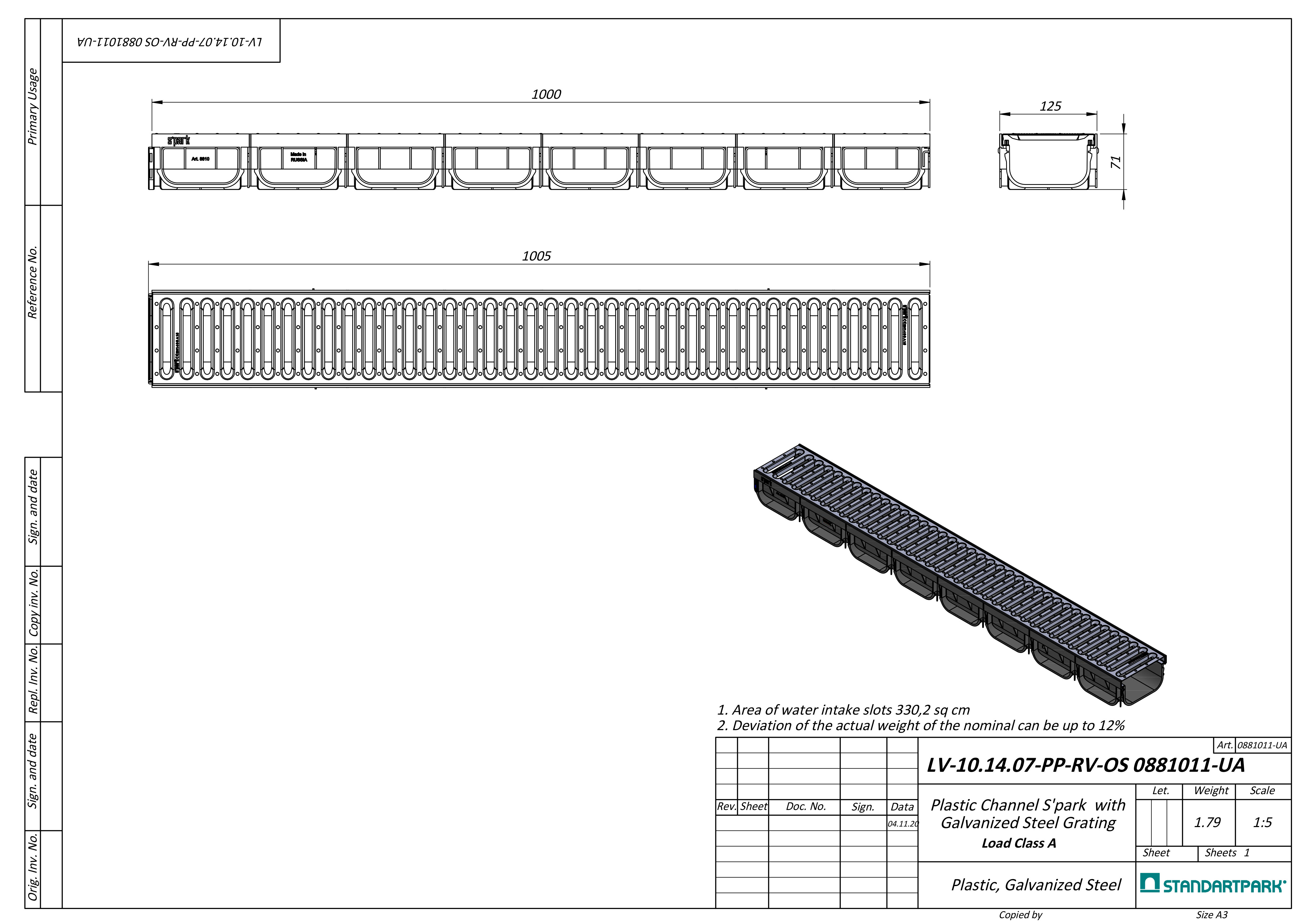 plastovy-zlab-vodaland-easy-a15-s-pozinkovanou-mrizi-1000-x-125-x-70-mm